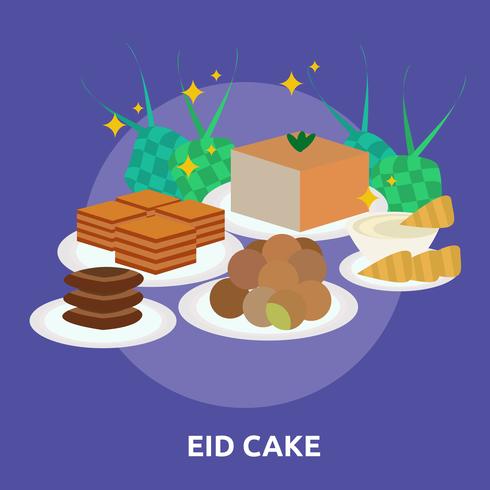 Eid Cake Conceptueel illustratieontwerp vector