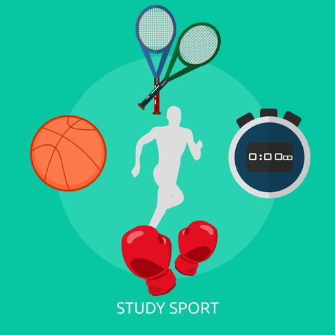 Studie Sport Conceptueel illustratieontwerp vector