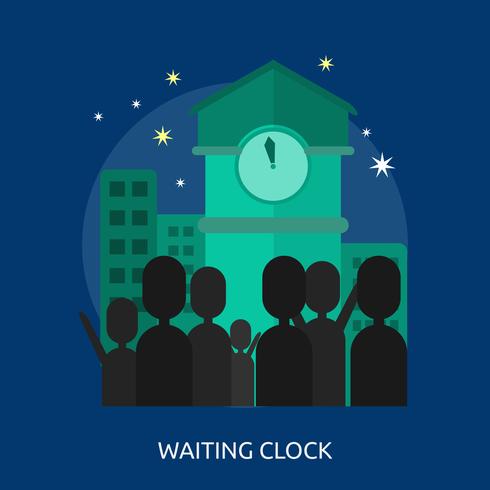 Waiting Clock Conceptuele afbeelding ontwerp vector