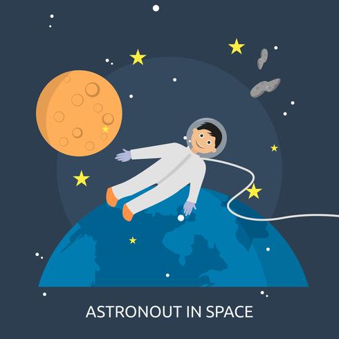 Astronout In Space Conceptuele afbeelding ontwerp vector