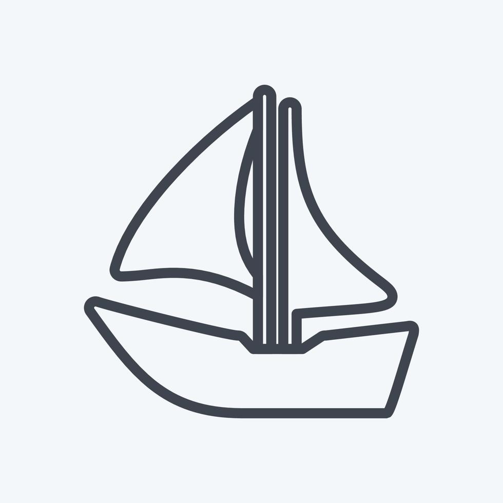pictogram schip i - lijnstijl - eenvoudige illustratie, bewerkbare lijn vector
