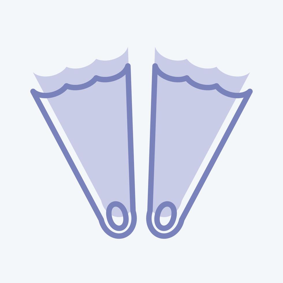 pictogram vinnen - tweekleurige stijl - eenvoudige illustratie, bewerkbare lijn vector