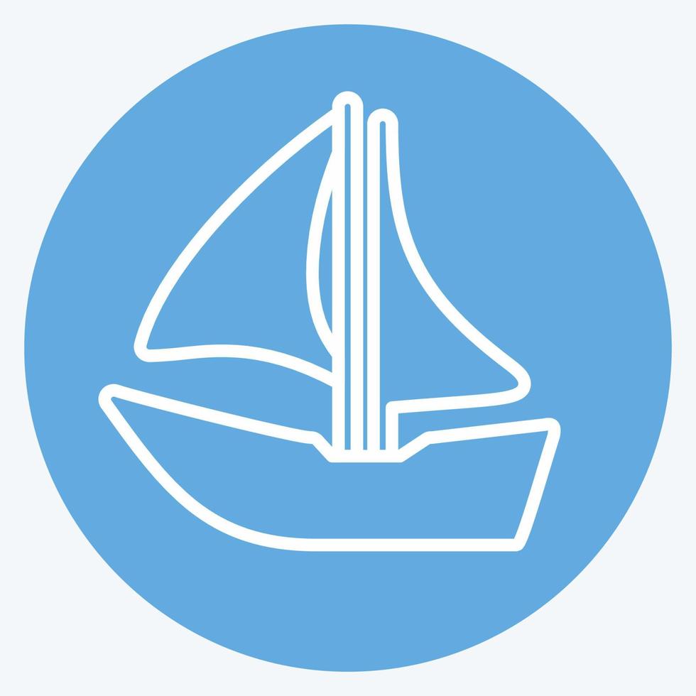 pictogram schip ik - blauwe ogen stijl - eenvoudige illustratie, bewerkbare lijn vector