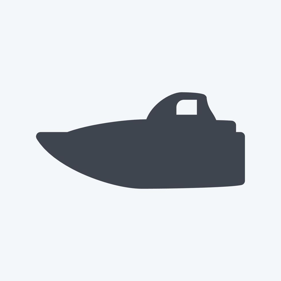 pictogram speedboot - glyph-stijl - eenvoudige illustratie, bewerkbare lijn vector