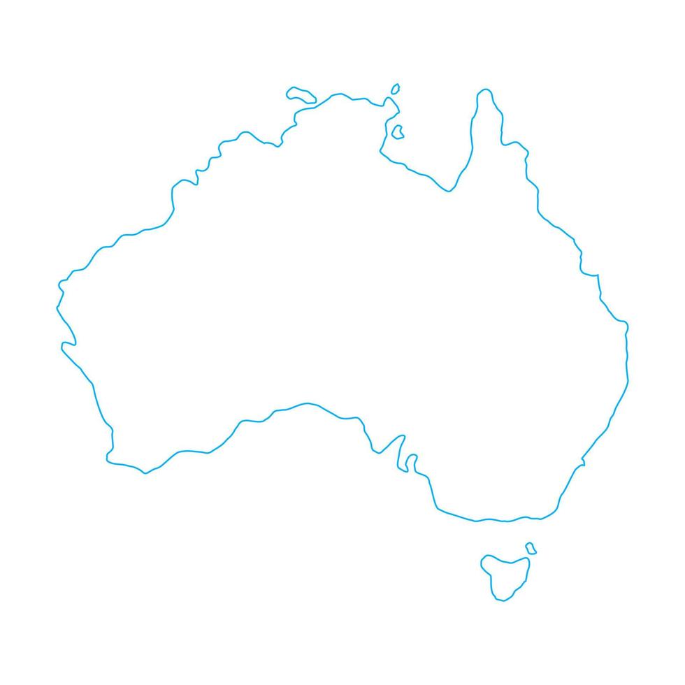 Australië kaart op witte achtergrond vector