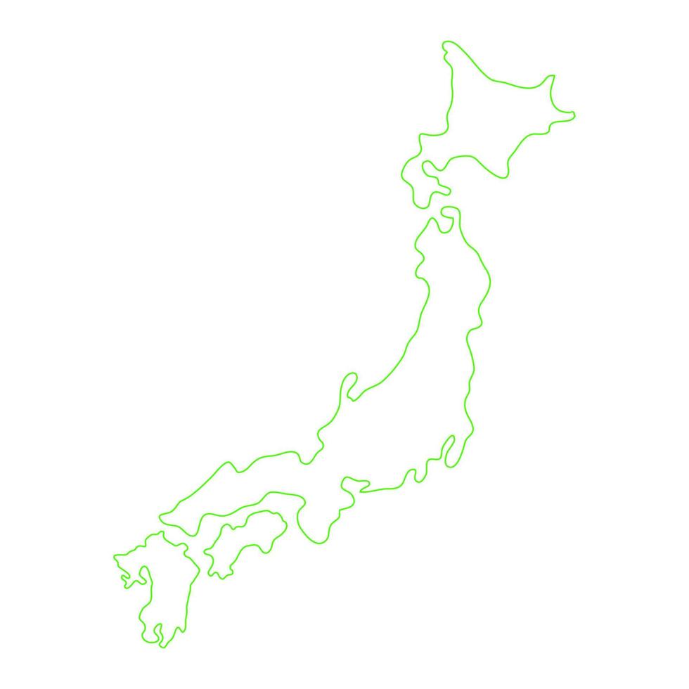 japan kaart op witte achtergrond vector
