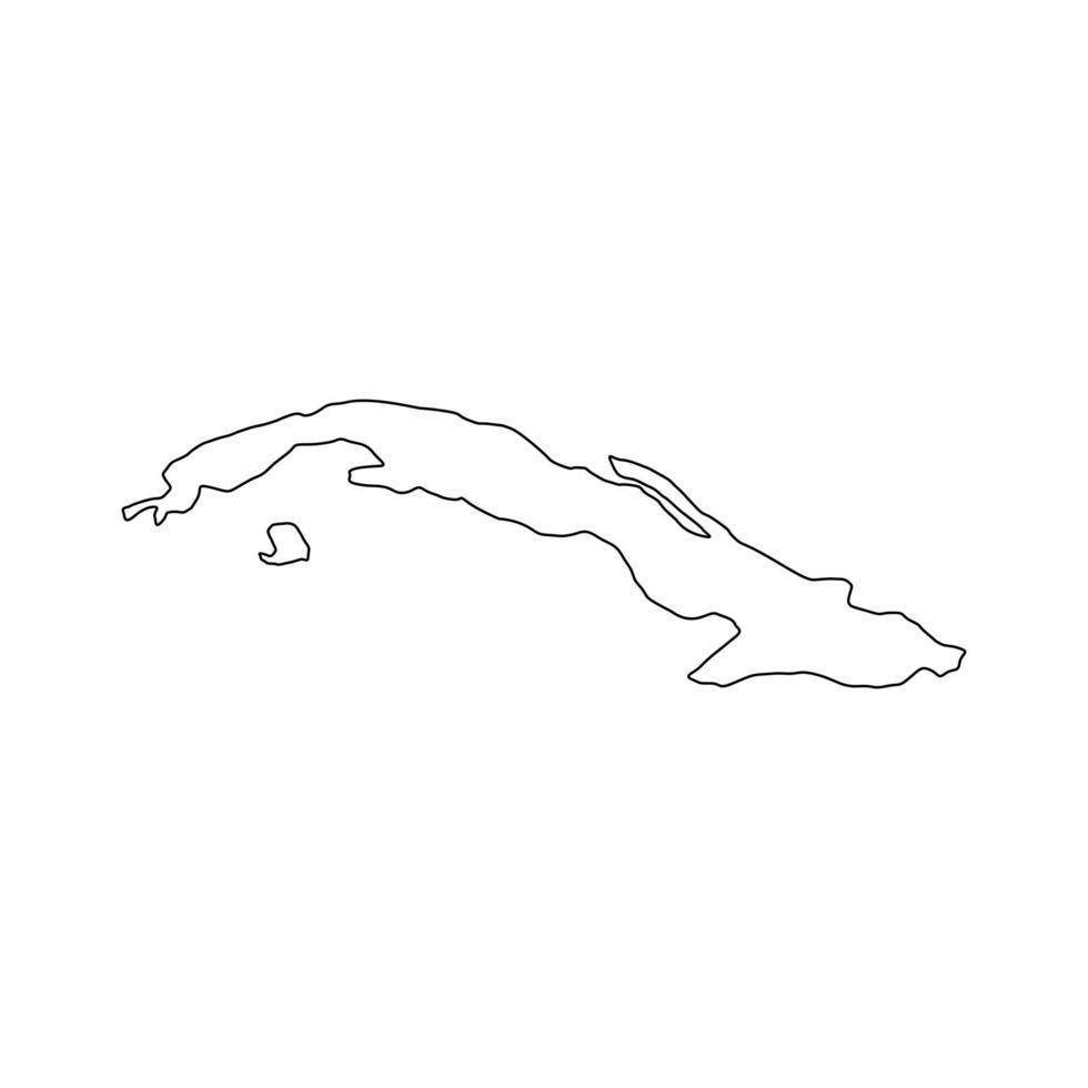 Cuba kaart op witte achtergrond vector