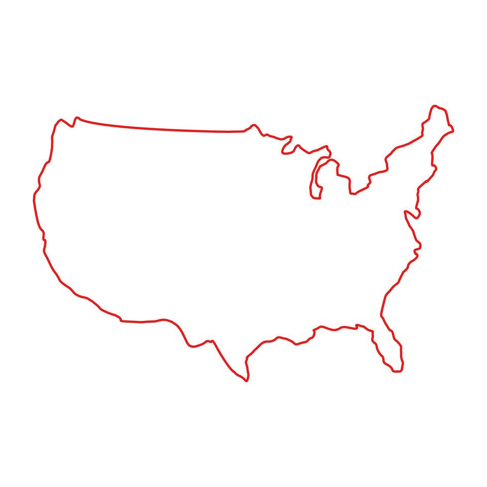 kaart van verenigde staten op witte achtergrond vector
