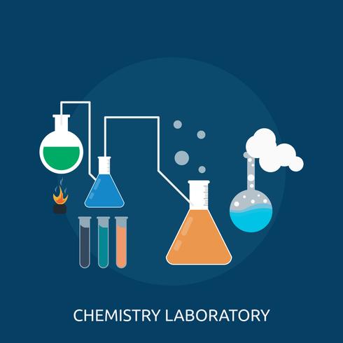 Chemie laboratorium Conceptuele afbeelding ontwerp vector