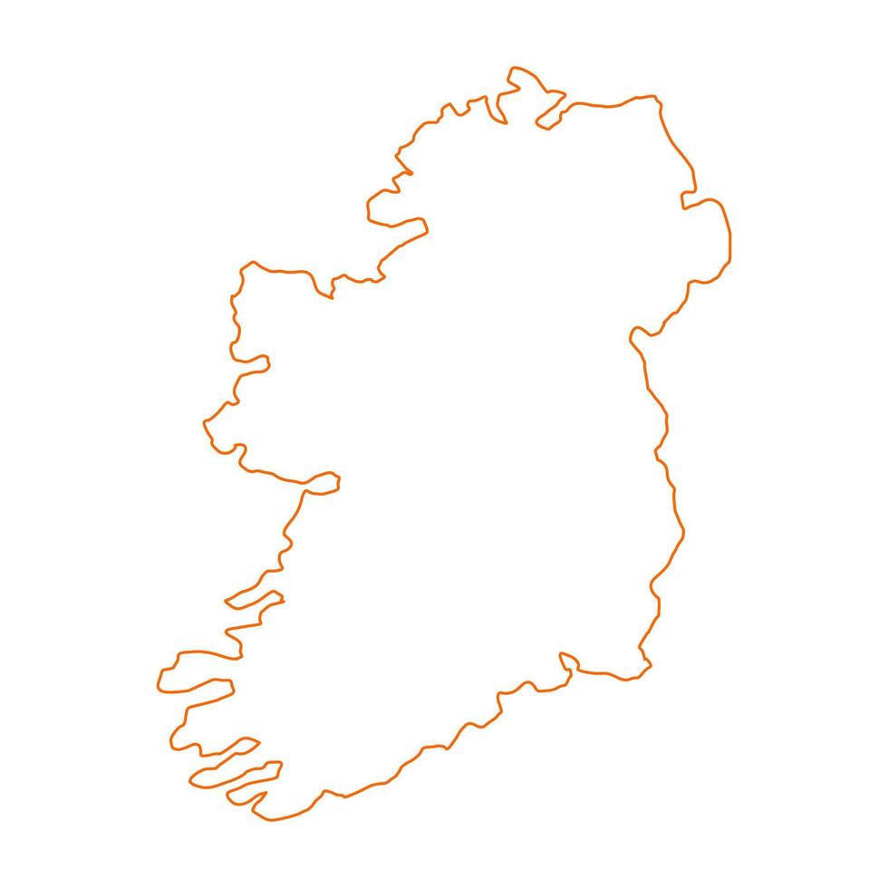 ierland kaart op witte achtergrond vector