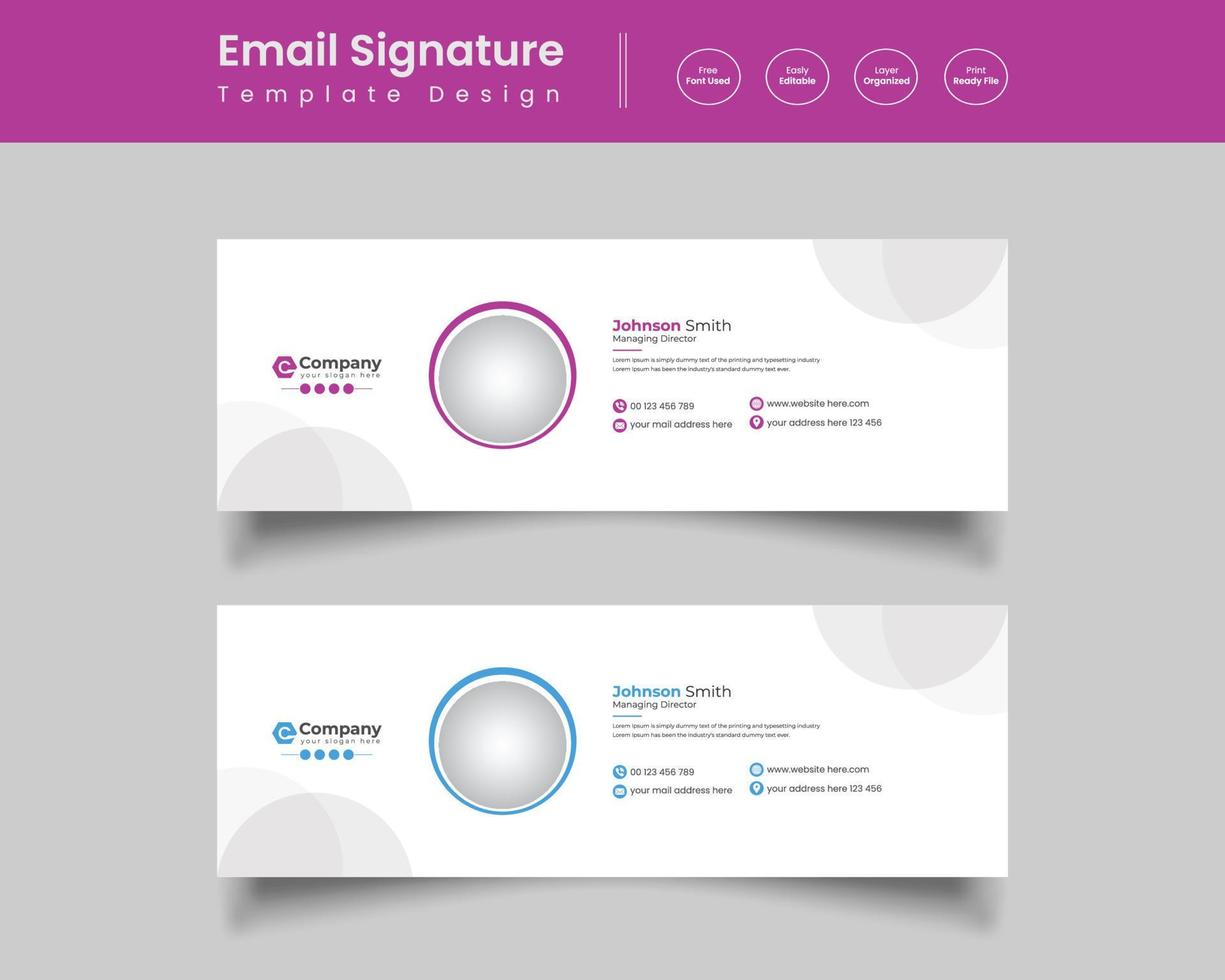 modern e-mailhandtekeningsjabloonontwerp vector