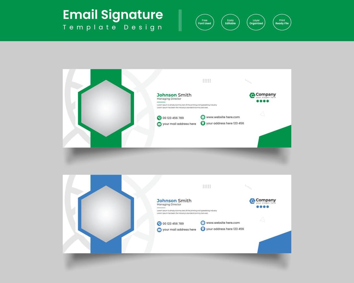 modern e-mailhandtekeningsjabloonontwerp vector