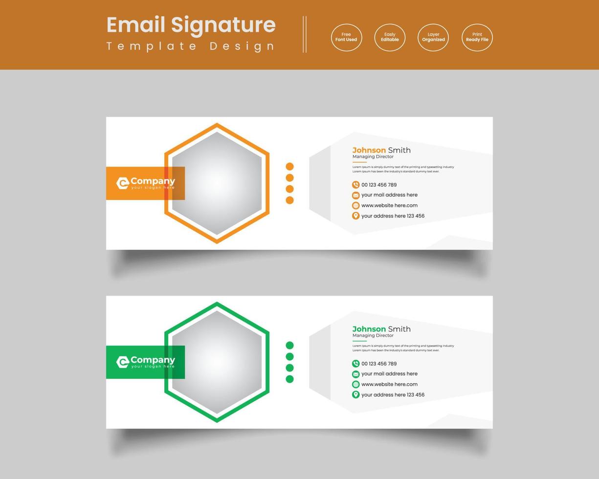 zakelijke e-mailhandtekening sjabloonontwerp, webvoettekstontwerp vector