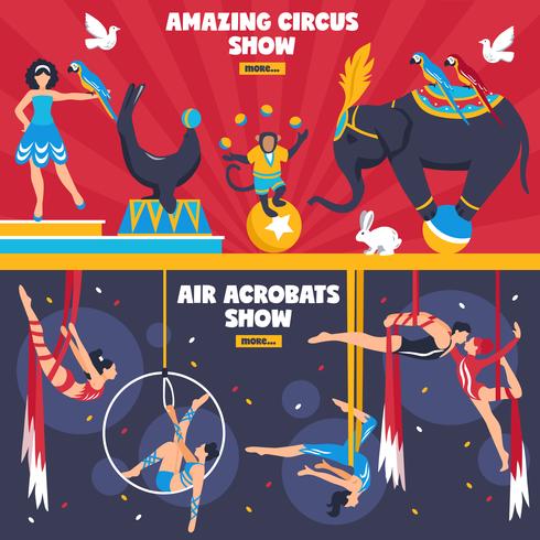 Geweldige circus-banners ingesteld vector