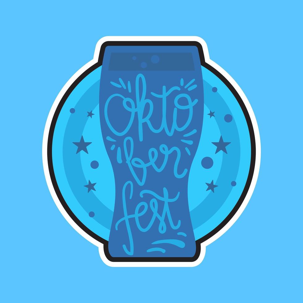 oktoberfest belettering badge vector