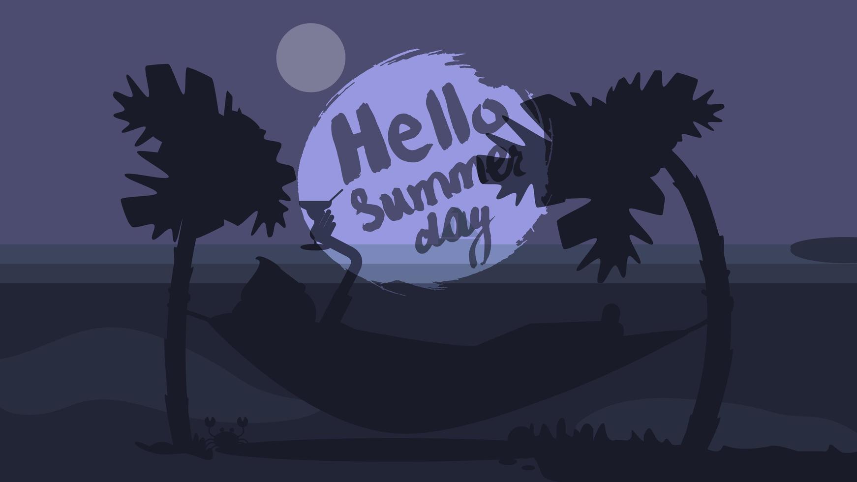 hallo zomer belettering vector