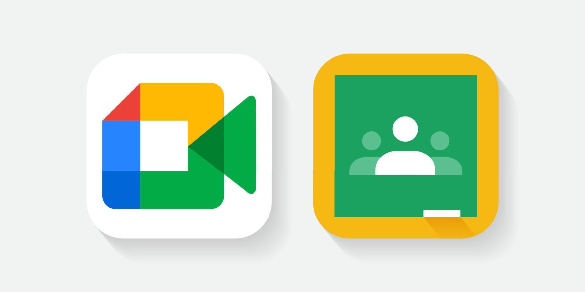 google meet en google klaslokaal logo vector