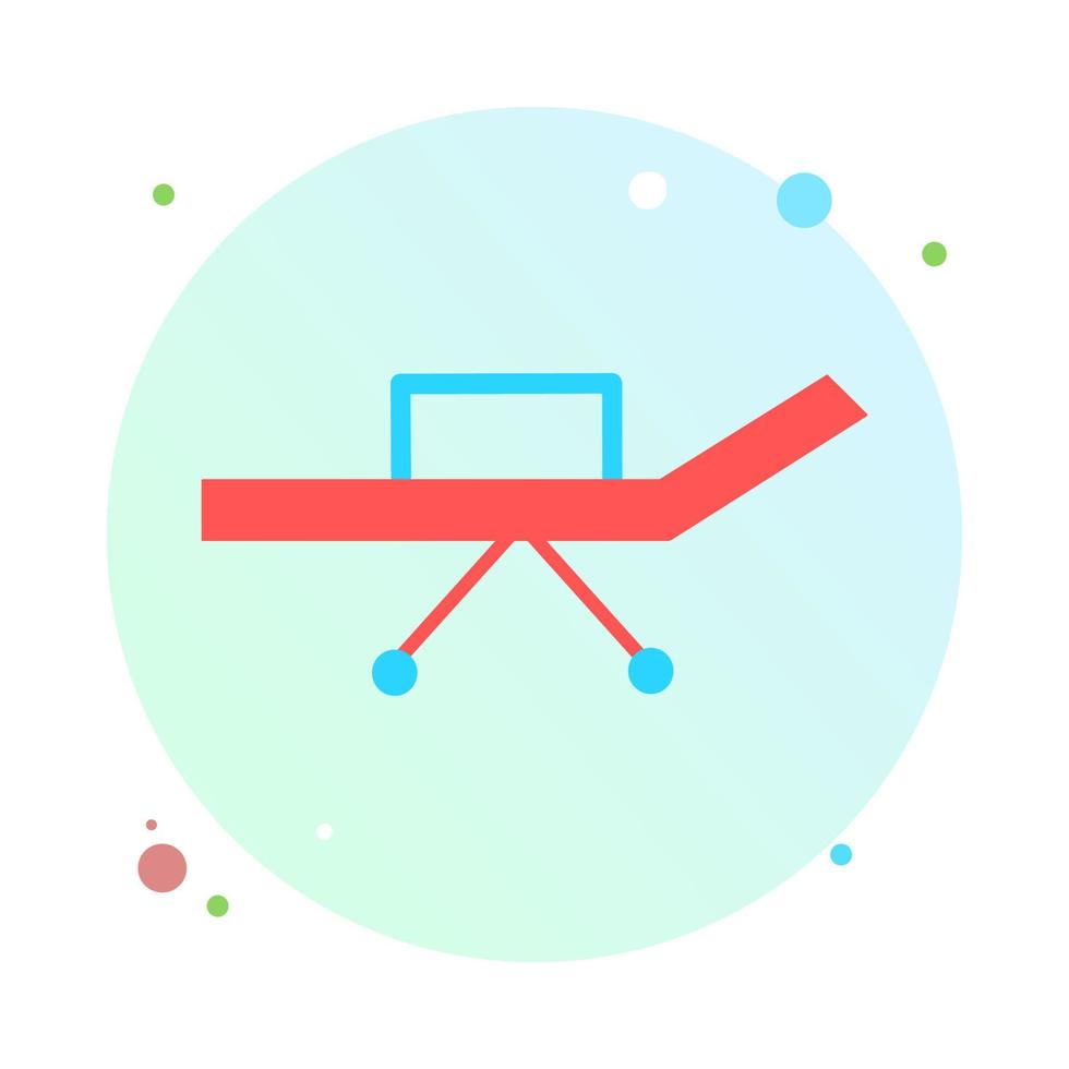 ziekenhuisbed in cirkelpictogram. intensive care unit icoon. reanimatie, revalidatie, ziekenhuisafdeling. medisch begrip. vectorillustratie kan worden gebruikt voor onderwerpen als gezondheidszorg, ziekenhuis, kliniek. vector