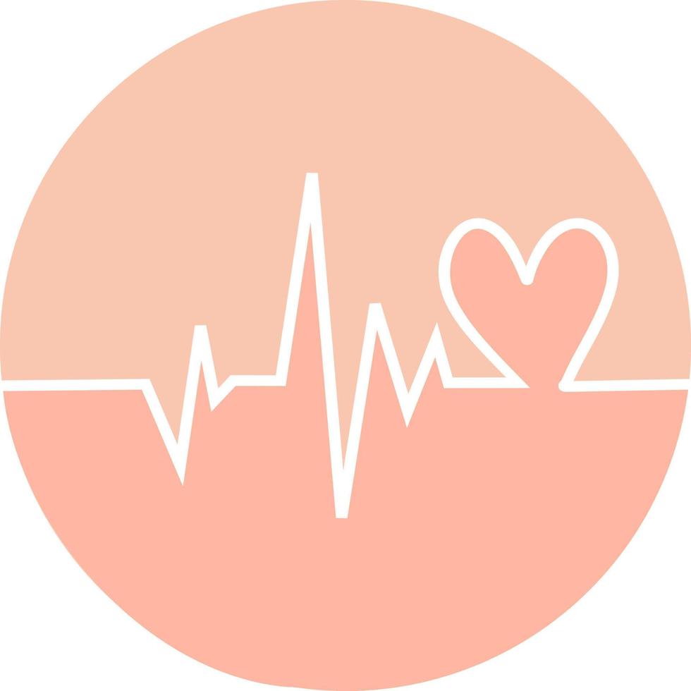 hartslag in cirkelpictogram met lange schaduwen. hart pols. cardiogram. mooie gezondheidszorg, medisch. modern eenvoudig ontwerp. pictogram, teken of logo. beat pulse icoon. hartzorg cardiologie. wereld hart dag. vector