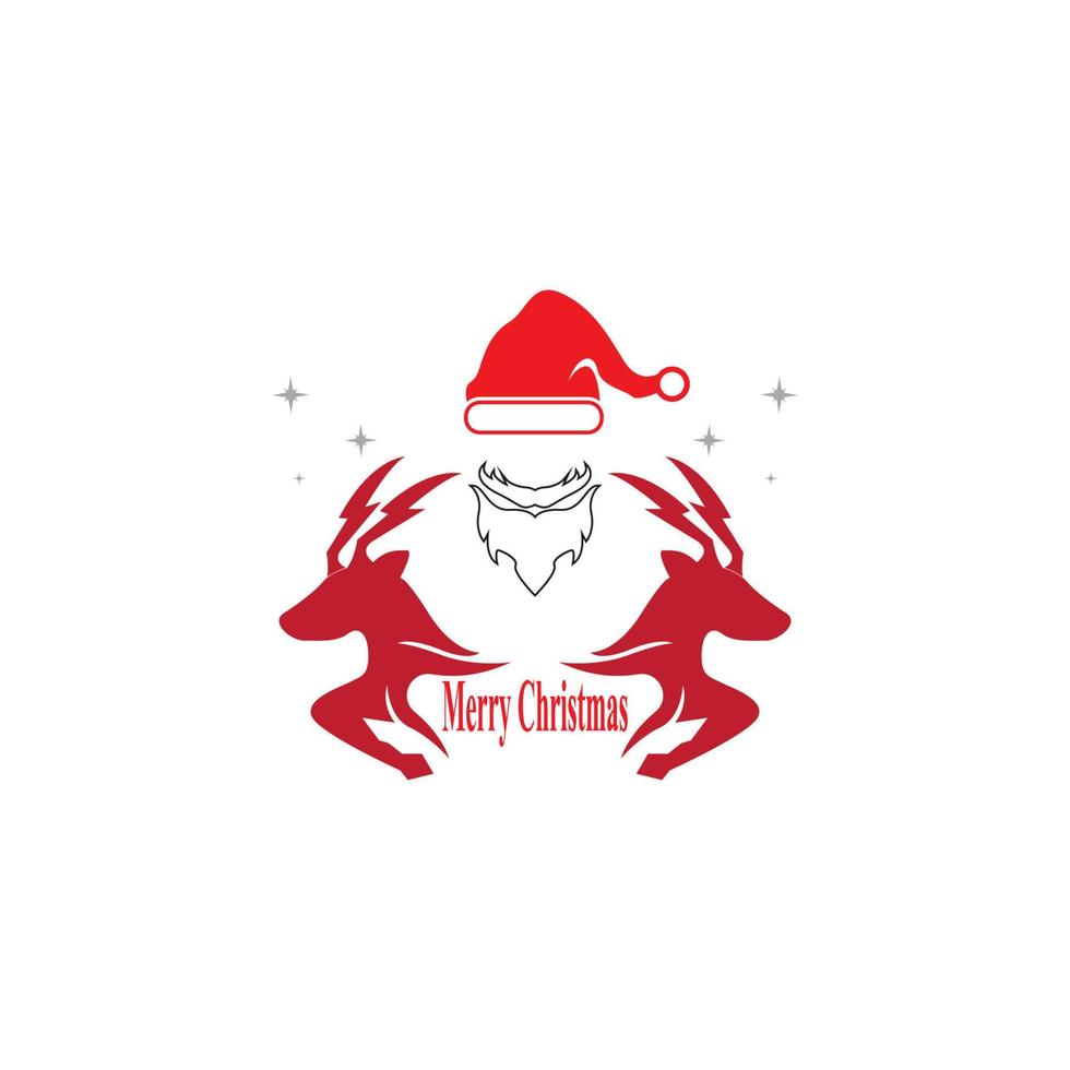 merry christmas logo vector sjabloon