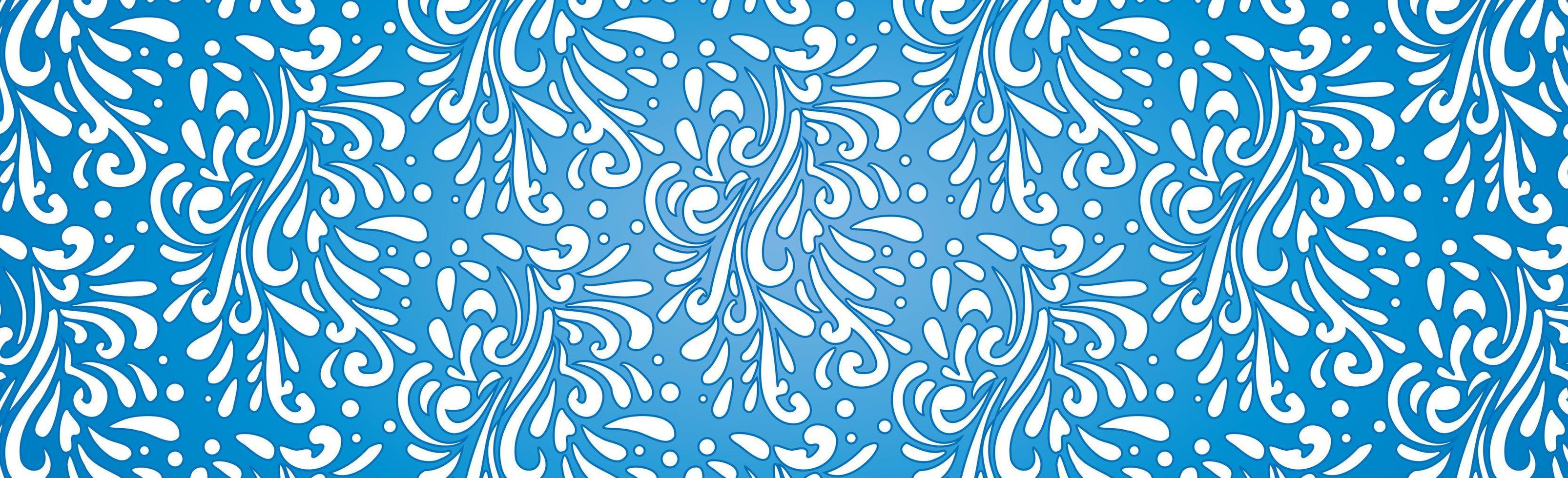 abstracte ijzige patronen, panoramische blauwe en witte webpatroonachtergrond - vector