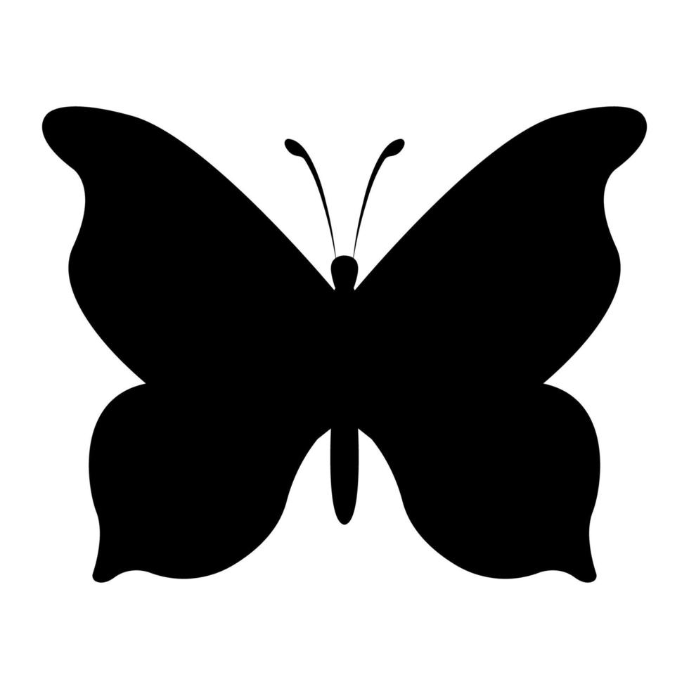 silhouet van vlinder, geïsoleerd op witte, platte vectorillustratie vector