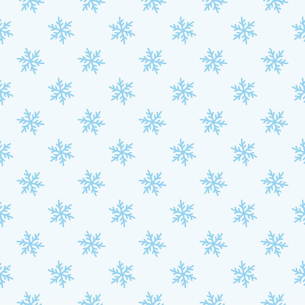 sneeuwvlok eenvoudig naadloos patroon. blauwe sneeuw op een witte achtergrond. abstract behang, inwikkeling van decoratie. symbool van de winter vector