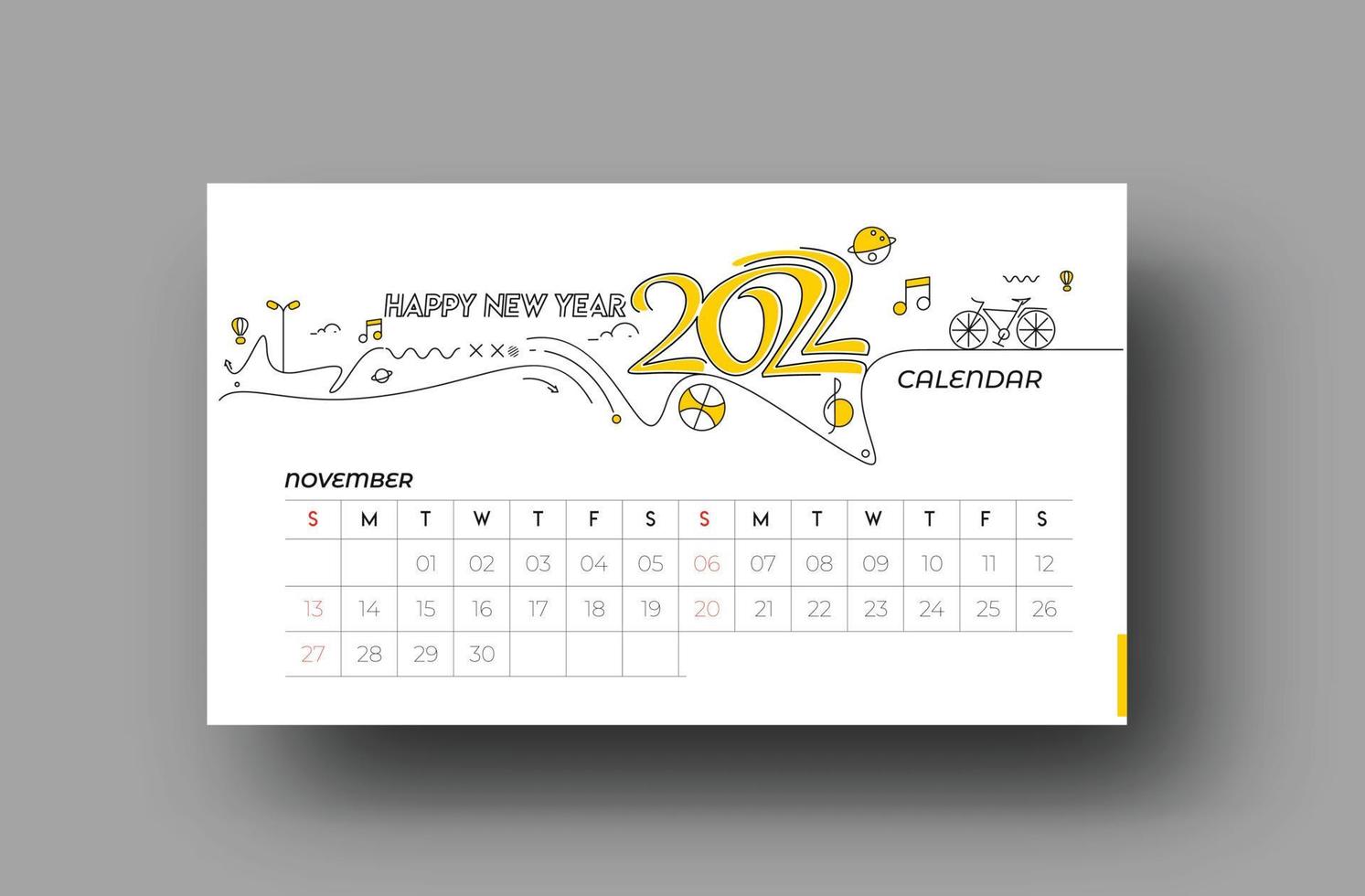 gelukkig nieuwjaar 2022 februari kalender - nieuwe jaar vakantie ontwerpelementen voor kerstkaarten, kalender banner poster voor decoraties, vector afbeelding achtergrond.