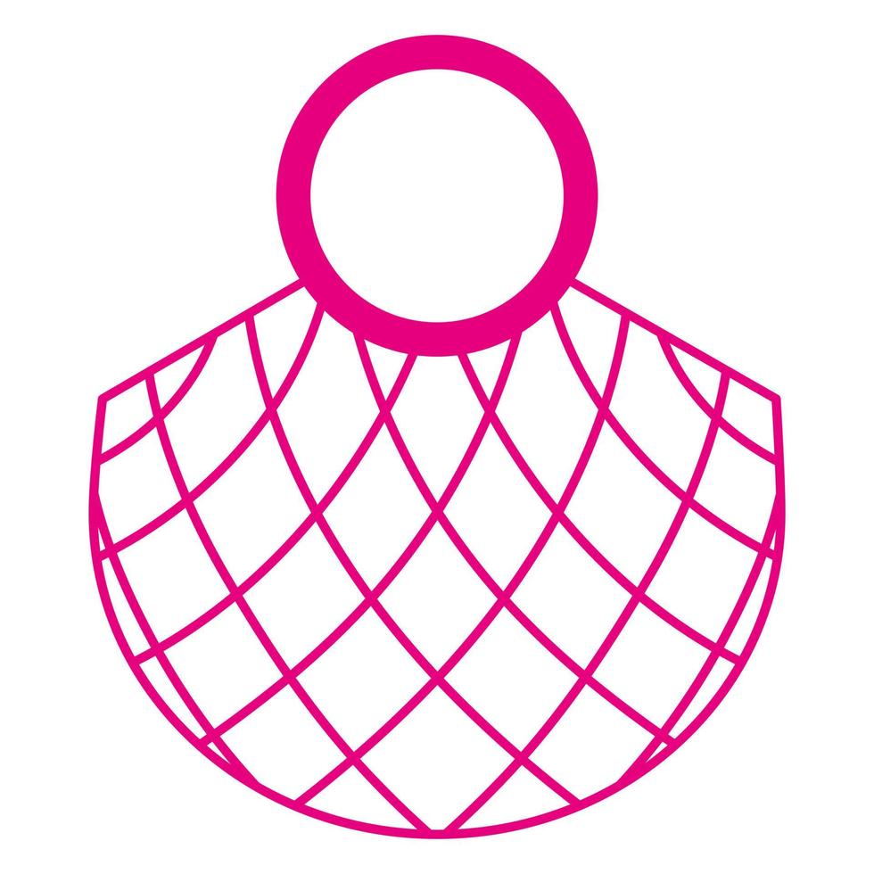 vector cartoon lege roze kruidenier schildpad mesh tas voor gezonde biologische voeding.