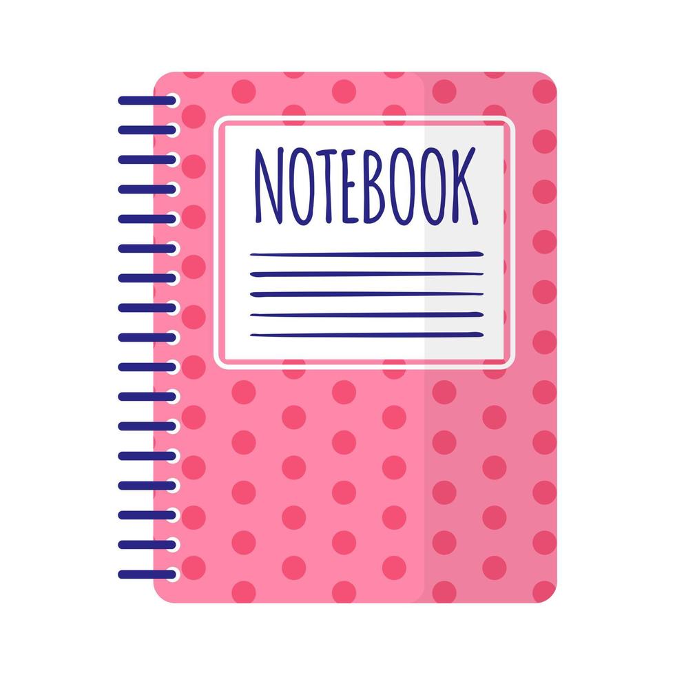 vector cartoon roze polka dot kunst notebook.