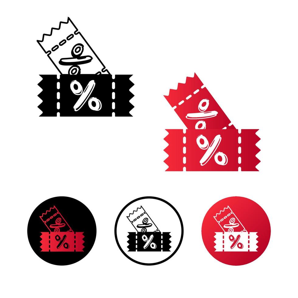 abstracte kortingsbon pictogram illustratie vector