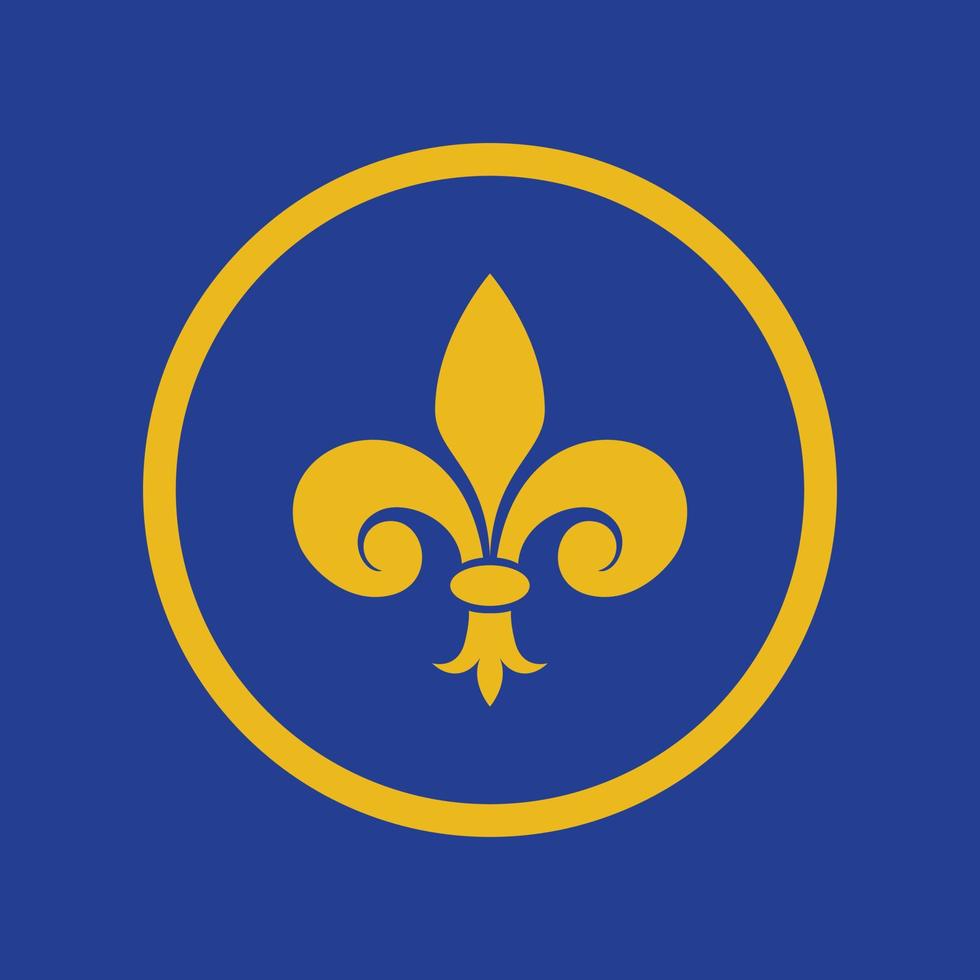 fleur de lys symboolpictogram op blauwe achtergrond vector