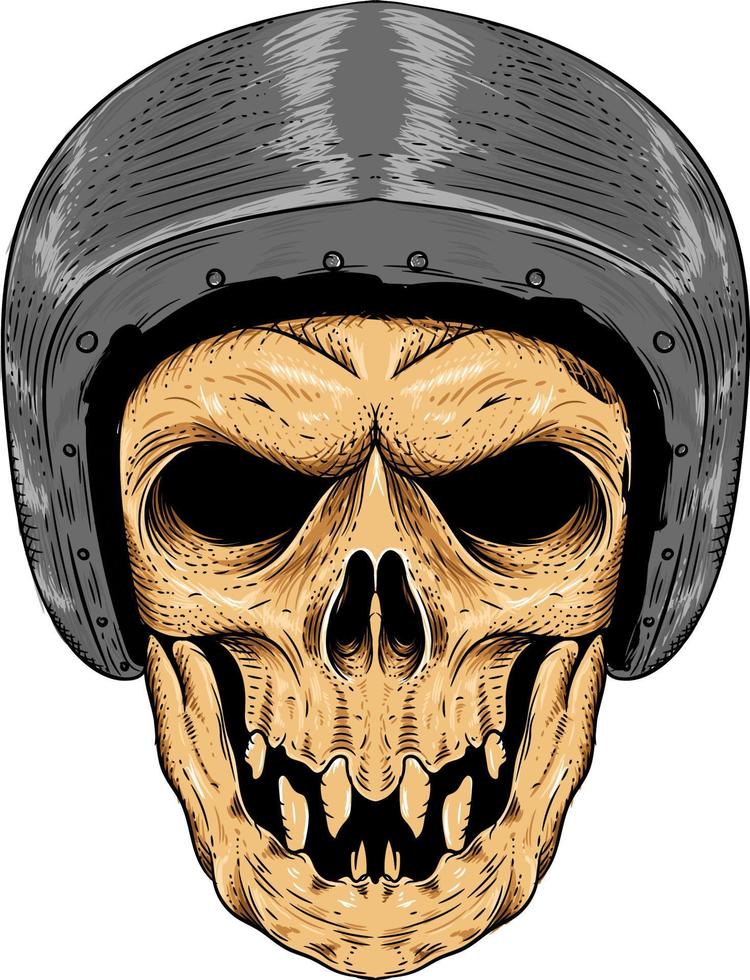 schedel met helm vectorillustratie vector