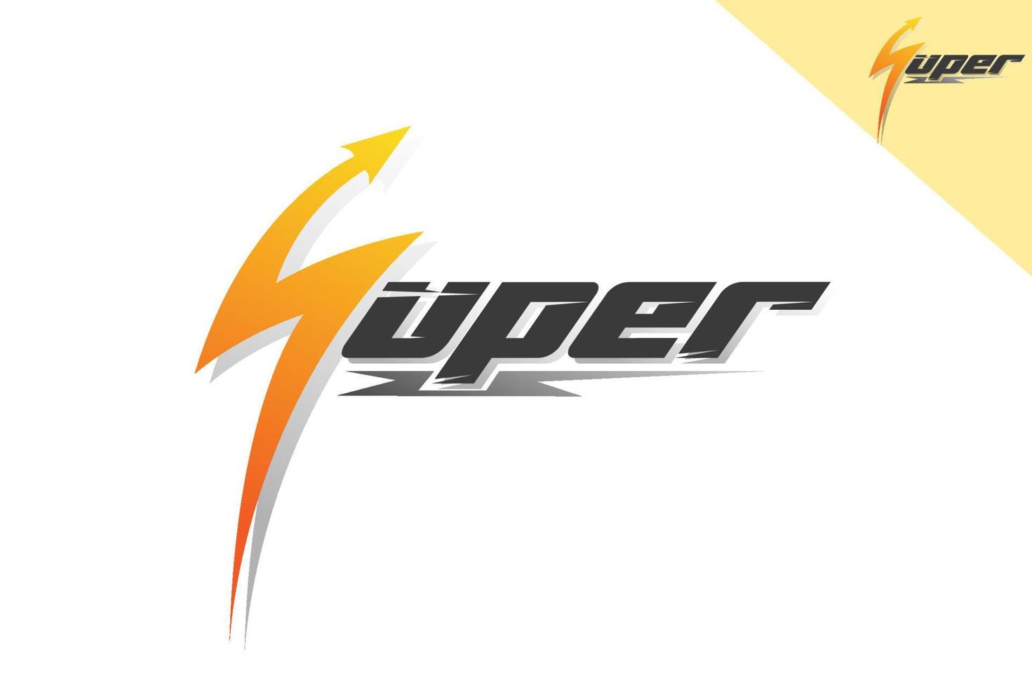 super bliksem logo ontwerp vector