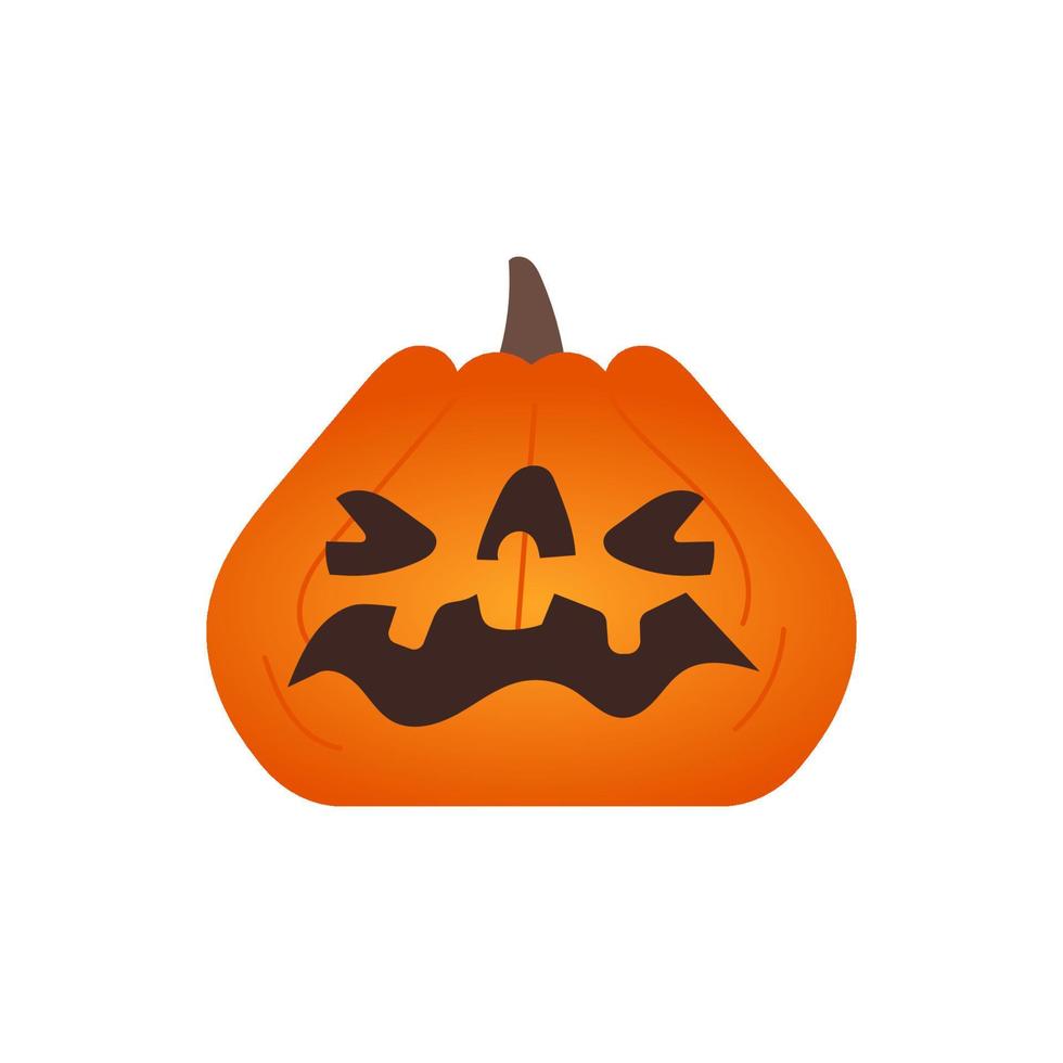 vectorillustratie van pompoen met gezicht voor uw halloween. vector