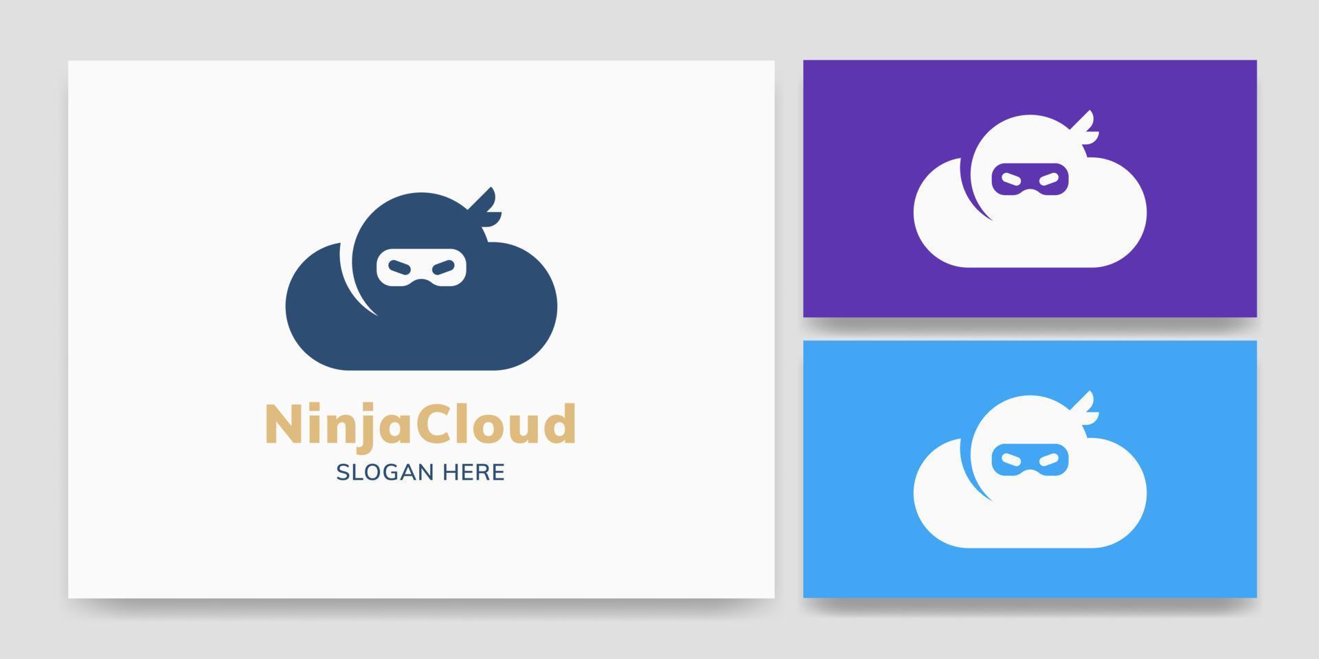 ninja cloud logo concept sjabloonontwerp vector