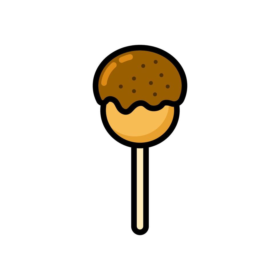 chocolade takoyaki vector illustratie kleurrijk schattig eten