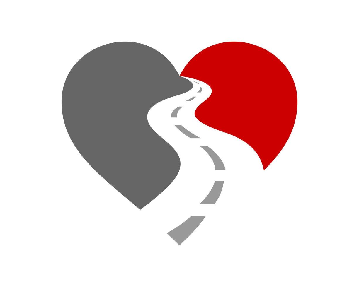 liefde weg weg asfalt logo vector