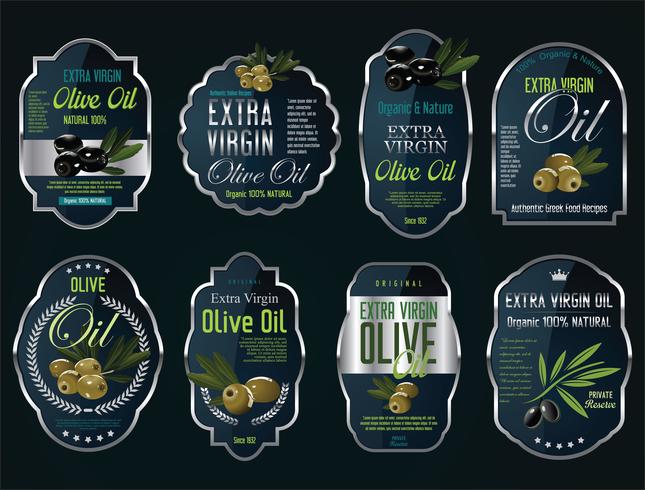 Olijfolie retro labels-collectie vector