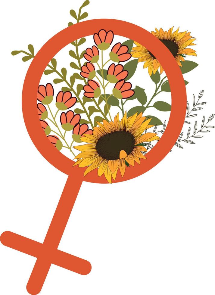 vrouwen ondertekenen met bloemen vector