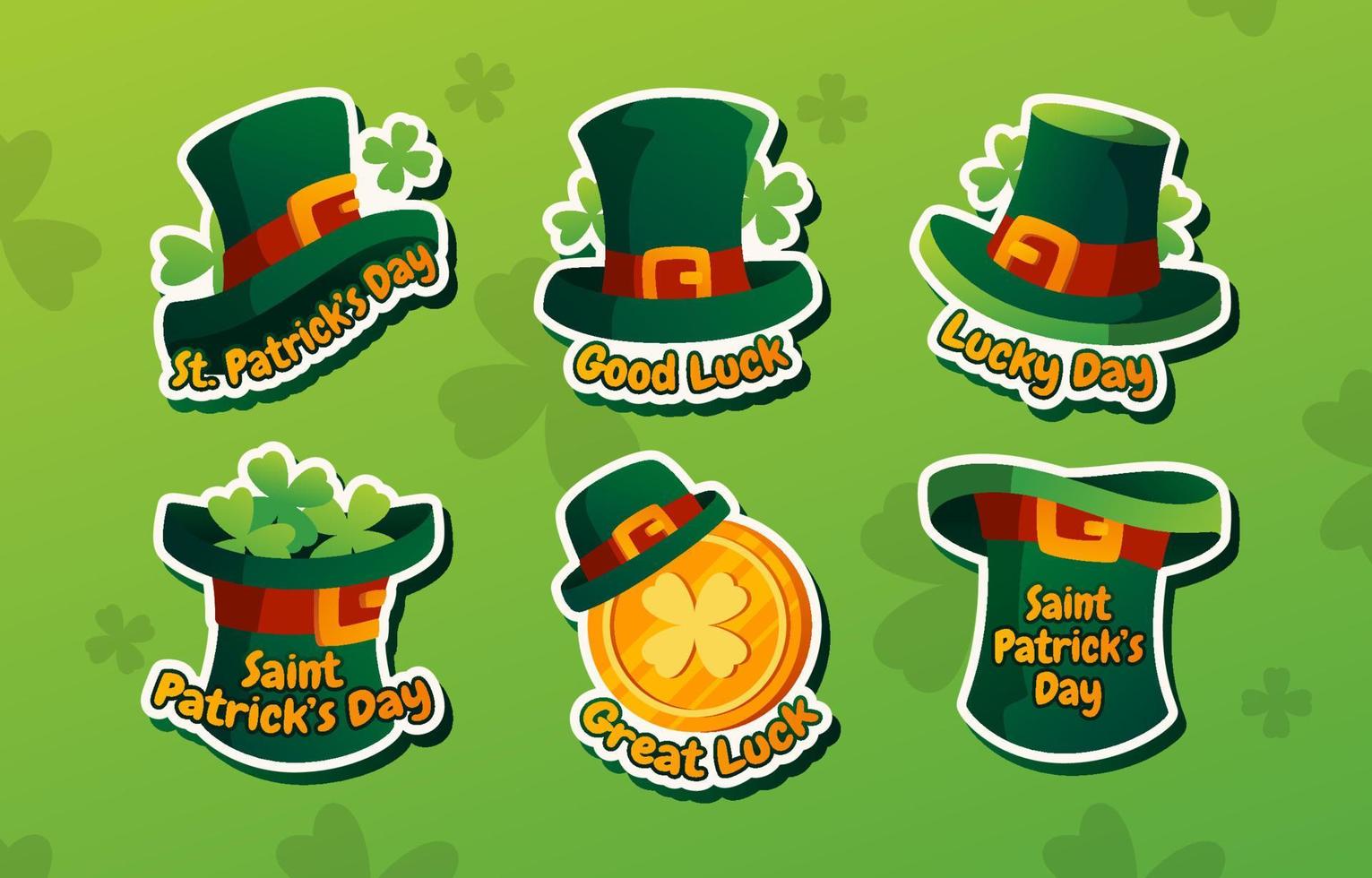 hoed sticker collectie voor st patrick's day vector