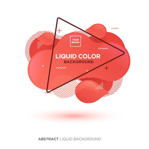 Abstract Liquid Living Coral Color Banner met lijnkader en merklogo vector