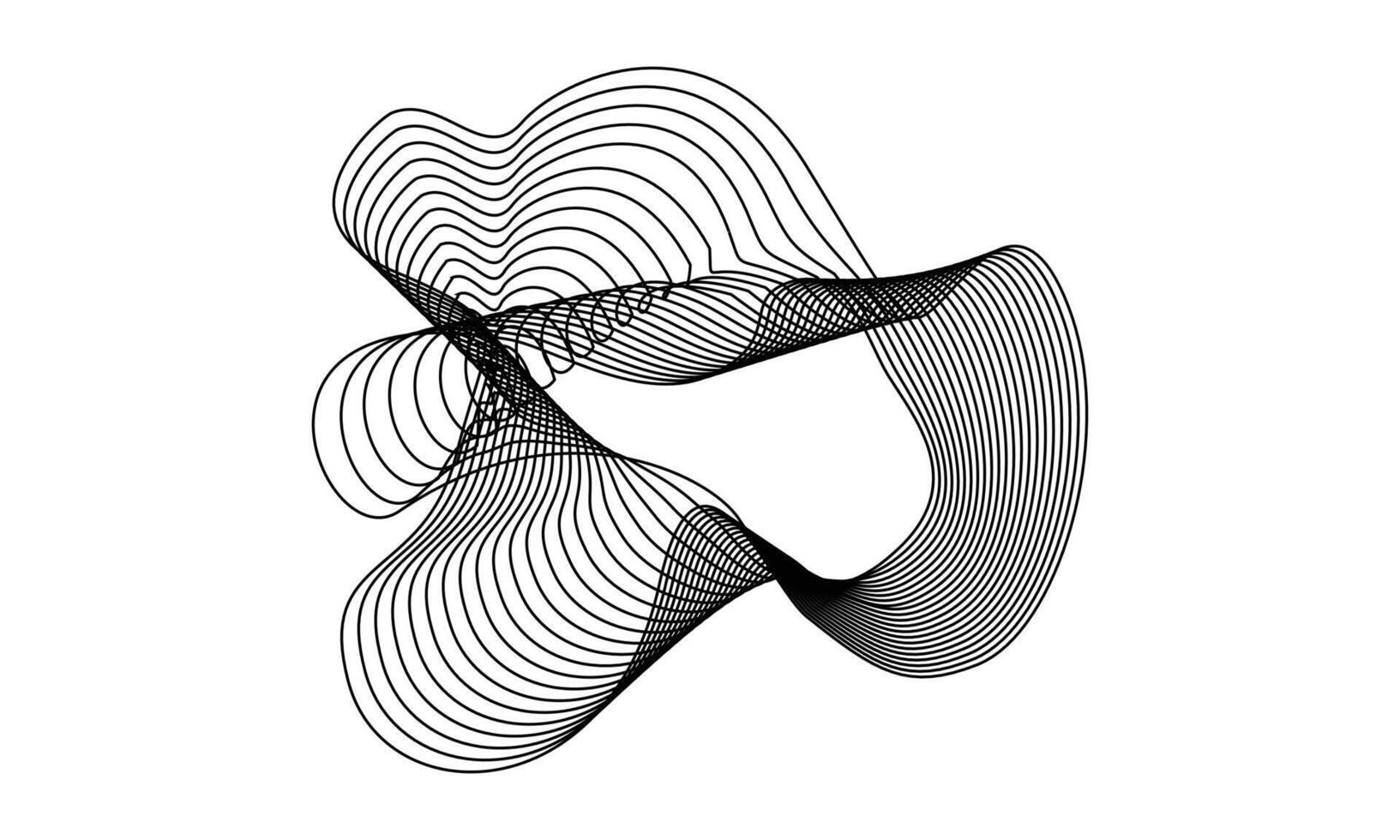 abstracte contourbeweging in dynamische vormillustratie. abstract golvend object in vector voor futuristisch themaontwerp. gestreepte element decoratie.