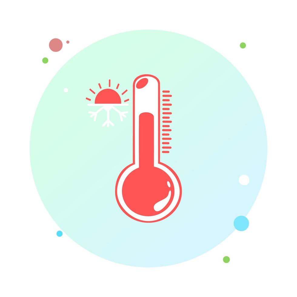 Celsius of Fahrenheit meteorologie thermometers meten warmte of koude vectorillustratie. thermometerapparatuur die warm of koud weer laat zien. medicijnthermometer in vlakke stijl. thermometer pictogram logo. vector