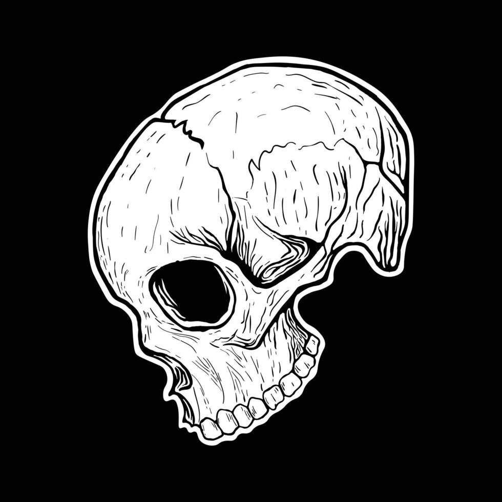 schedel afbeelding afdrukken op t-shirts sweatshirts en souvenirs vector premium vector