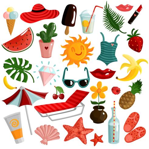 Zomeraccessoireset vector