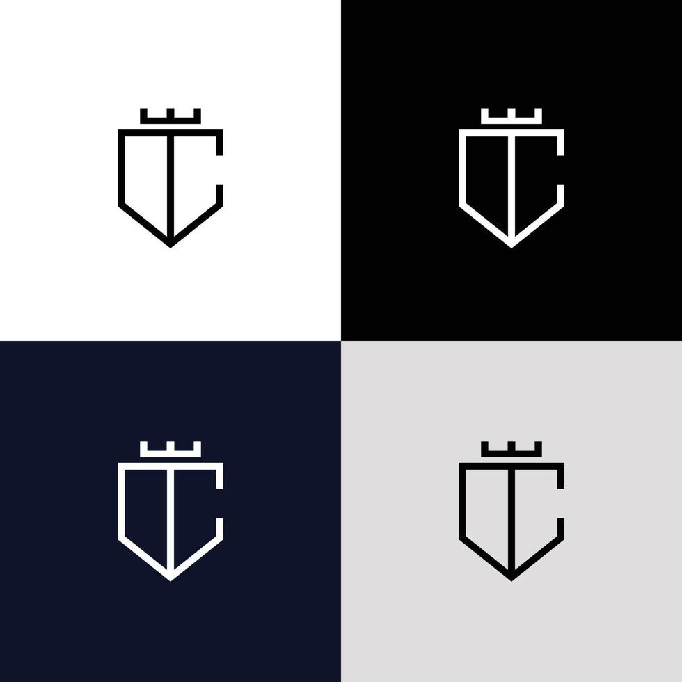 modern en cool koningsschild embleem logo-ontwerp vector