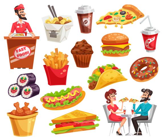 Fastfoodset vector