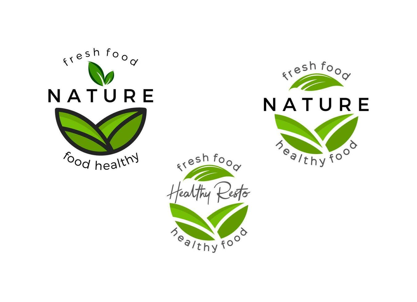 het logo biologisch en natuur. vers voedsel stempel logo ontwerpen inspiratie. vector