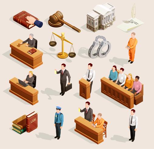 verzameling juryrechtbankelementen vector